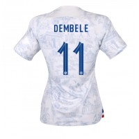 Frankrig Ousmane Dembele #11 Udebanetrøje Dame VM 2022 Kortærmet